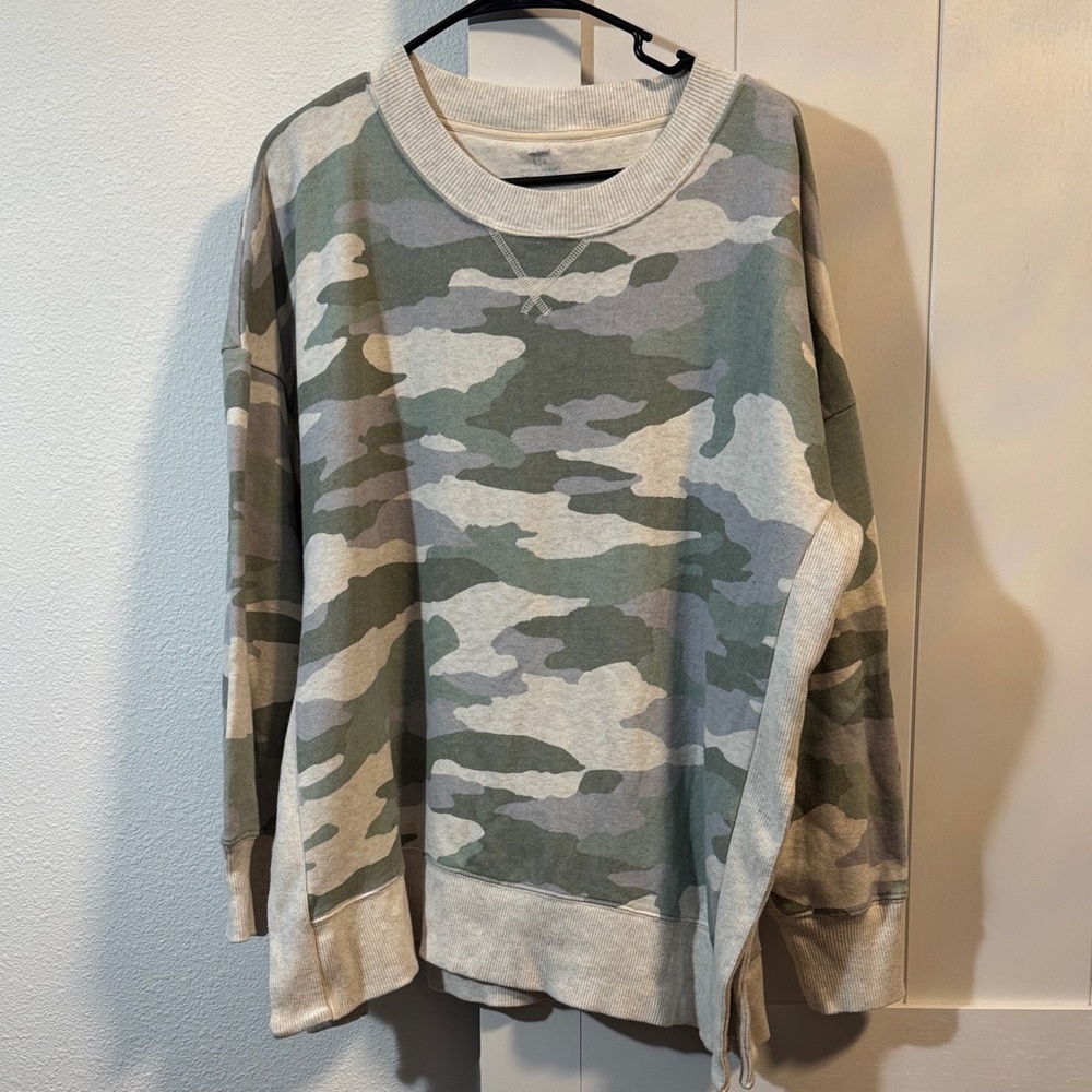 Aerie Camouflage Crewneck Sweater